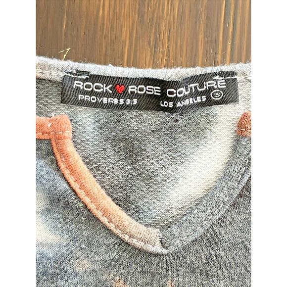 Rock & Rose Couture Rust Tie Dye Colored Womans Small Long Sleeve Crop Top - Picture 7 of 8